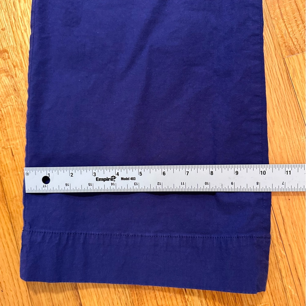 J. Crew Wide Leg Pants Womens 30P Purple Cotton Linen Stretch Patch Pockets (d4) - Picture 6 of 12